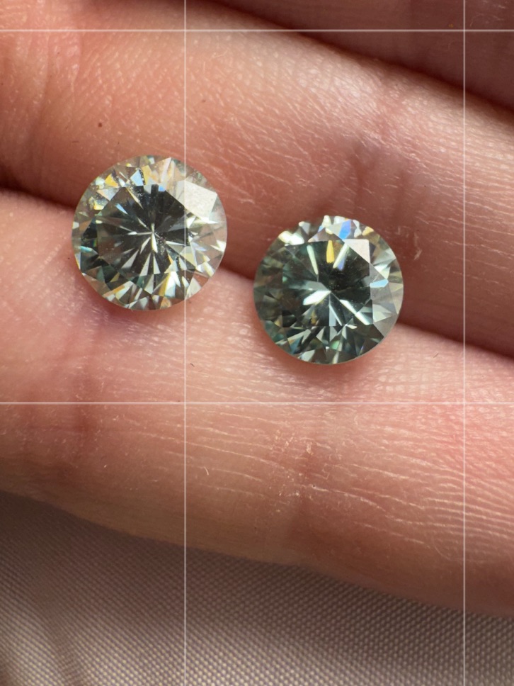 2.5ct Gorgeous Vs Blue Moissanite Pair Of Loose Gems $899